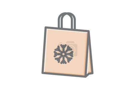 Illustration for Glamorous Christmas Shopping Bags Awesome Lineal Icon - Royalty Free Image