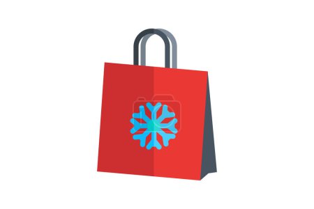 Illustration for Glamorous Christmas Shopping Bags Flat Icon - Royalty Free Image