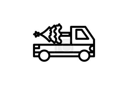 Illustration for Unveiling the Power of Trucks Line Icon - Royalty Free Image