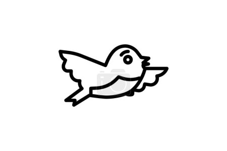 Téléchargez les illustrations : Embrasser la grâce et l'esprit de Sparrows Line Icon - en licence libre de droit