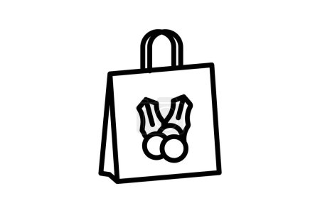 Ilustración de Explorando la esencia del ícono de la línea de bolsas de compras - Imagen libre de derechos