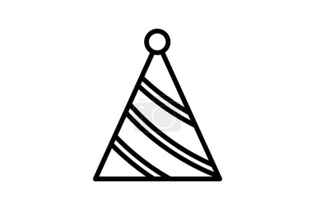 Ilustración de Adornando la temporada con el icono de la línea del sombrero de Navidad - Imagen libre de derechos