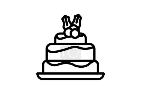 Téléchargez les illustrations : Un festin visuel de gâteaux ligne Icône - en licence libre de droit