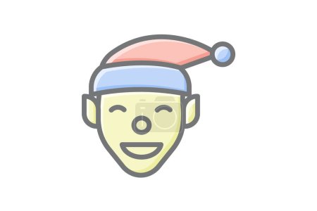 Illustration for Joyful Claus of the Winter Realm Awesome Lineal Icon - Royalty Free Image