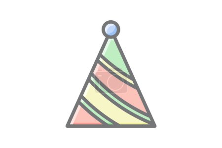 Ilustración de Adornando la temporada con sombrero de Navidad Impresionante icono Lineal - Imagen libre de derechos