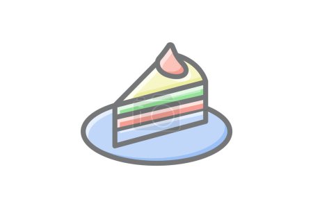 Illustration for Elevating Joy through Cakes Awesome Lineal Icon - Royalty Free Image