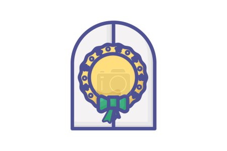 Illustration for Discovering Elegance Within Cupboard Spaces Filled Outline Icon - Royalty Free Image