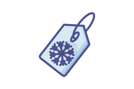 Illustration for Embellishing with Christmas Tags Filled Outline Icon - Royalty Free Image