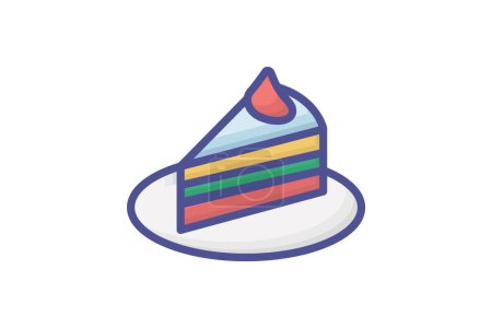 Illustration for Elevating Joy through Cakes Filled Outline Icon - Royalty Free Image