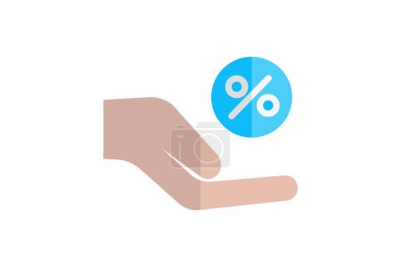 Illustration for Unveiling the Elegance of Percentage Flat Icon - Royalty Free Image