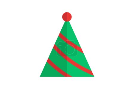 Ilustración de Adornando la temporada con sombrero de Navidad Icono plano - Imagen libre de derechos