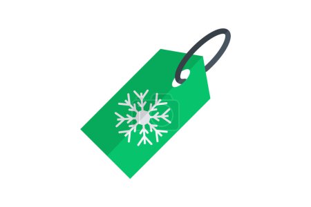 Illustration for Embellishing with Christmas Tags Flat Icon - Royalty Free Image