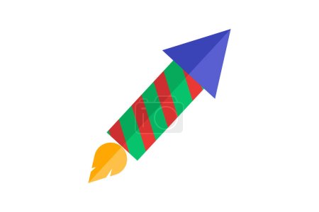 Illustration for Igniting Wonder with Rockets Flat Icon - Royalty Free Image