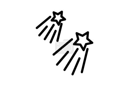 Illustration for Shimmering Christmas Stars Line Icon - Royalty Free Image