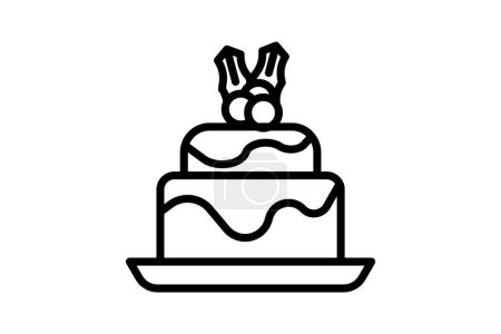 Illustration for Delectable Cake Line Icon - Royalty Free Image