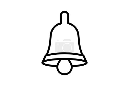 Illustration for Melodious Christmas Bell Line Icon - Royalty Free Image