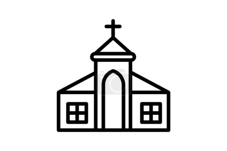 Ilustración de Icono de línea de iglesia sagrada - Imagen libre de derechos