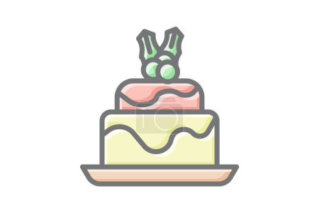 Illustration for Delectable Cake Awesome Lineal Icon - Royalty Free Image
