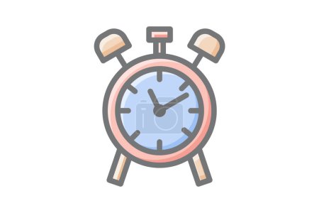 Illustration for Festive Christmas Clocks Awesome Lineal Icon - Royalty Free Image