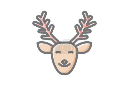 Illustration for Majestic Christmas Deer Awesome Lineal Icon - Royalty Free Image