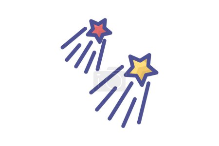 Illustration for Shimmering Christmas Stars Filled Outline Icon - Royalty Free Image