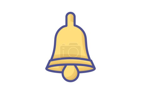 Illustration for Melodious Christmas Bell Filled Outline Icon - Royalty Free Image