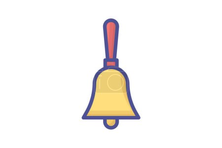 Illustration for Melodious Bell Ringing Filled Outline Icon - Royalty Free Image