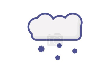 Ilustración de Icono de contorno lleno de nube etérea - Imagen libre de derechos
