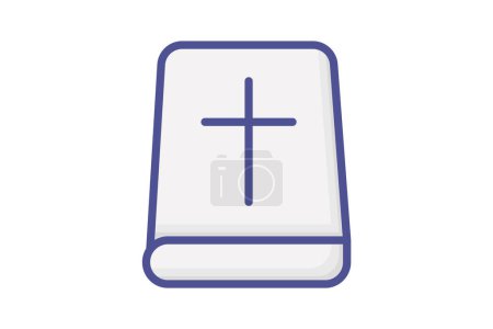 Téléchargez les illustrations : Icône de contour remplie de Bible intemporelle - en licence libre de droit