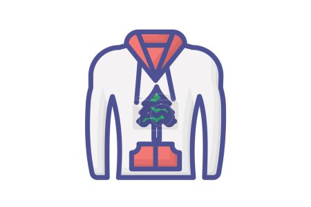Ilustración de Elegante camisa Armario opciones llenado esquema icono - Imagen libre de derechos