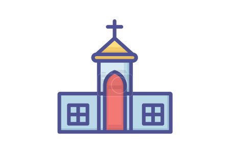 Ilustración de Iglesia Sagrada llena esbozo icono - Imagen libre de derechos