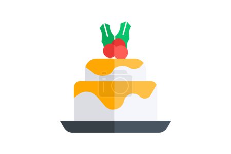 Illustration for Delectable Cake Flat Icon - Royalty Free Image