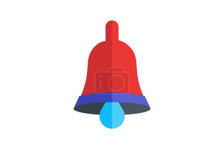 Illustration for Melodious Christmas Bell Flat Icon - Royalty Free Image
