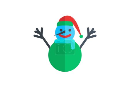 Ilustración de Frosty Christmas Snowman Apartamento Icono - Imagen libre de derechos
