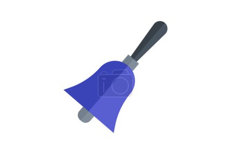 Illustration for Melodious Bell Ringing Flat Icon - Royalty Free Image