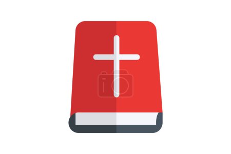 Téléchargez les illustrations : Icône plate Bible intemporelle - en licence libre de droit
