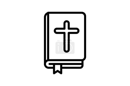 Illustration for Sacred Bible Book Line Icon - Royalty Free Image