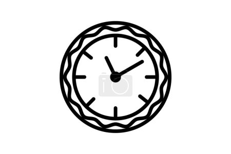 Illustration for Merry Christmas Clocks Line Icon - Royalty Free Image