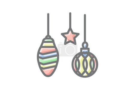 Illustration for Enchanting Christmas Decor Awesome Lineal Icon - Royalty Free Image