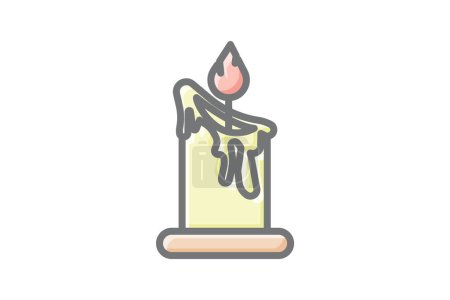 Illustration for Radiant Christmas Candles Awesome Lineal Icon - Royalty Free Image