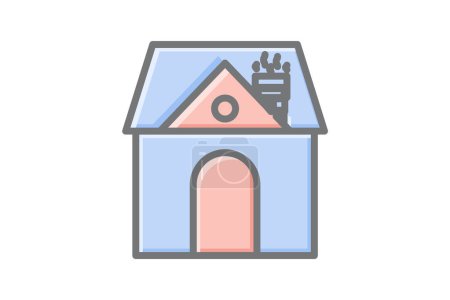 Ilustración de Encantadora casa impresionante ícono Lineal - Imagen libre de derechos