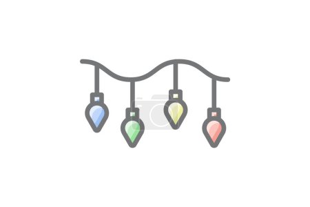Illustration for Festive Christmas Awesome Lineal Icon - Royalty Free Image
