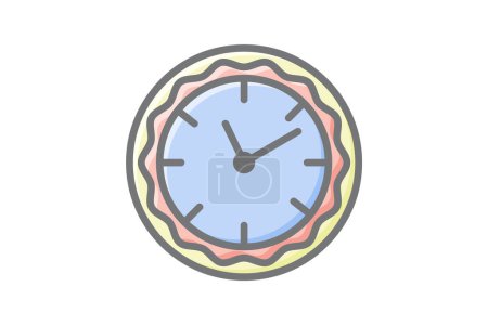 Illustration for Merry Christmas Clocks Awesome Lineal Icon - Royalty Free Image