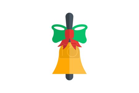 Illustration for Melodious Christmas Bells Flat Icon - Royalty Free Image