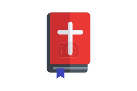 Illustration for Sacred Bible Book Flat Icon - Royalty Free Image