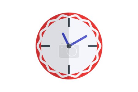 Illustration for Merry Christmas Clocks Flat Icon - Royalty Free Image