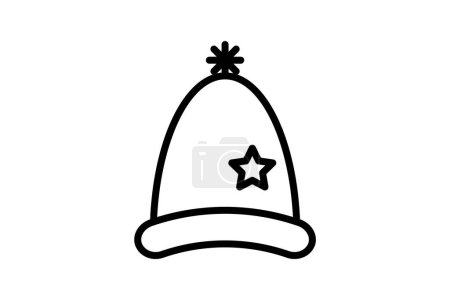 Illustration for Christmas Hat Festive Crown Line Icon - Royalty Free Image