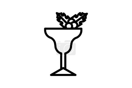 Illustration for Christmas Cocktail Merry Mixology Line Icon - Royalty Free Image