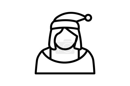 Ilustración de Frosty Fiestas Navidad línea icono - Imagen libre de derechos
