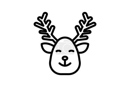 Ilustración de Navidad oso festivo abrazos oso línea icono - Imagen libre de derechos